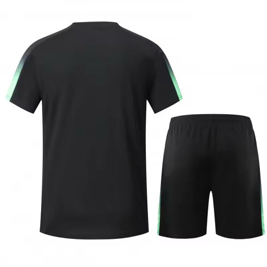 Ensemble Short T-Shirt Noir et Vert