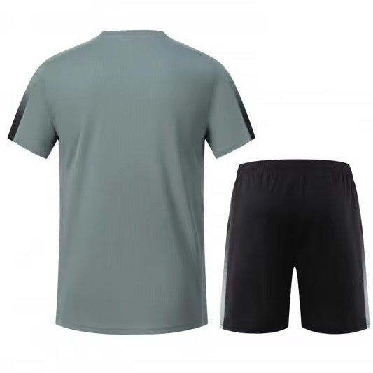 Ensemble Short T-Shirt Gris et Noir