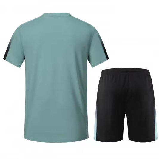 Ensemble Short T-Shirt Vert et Noir