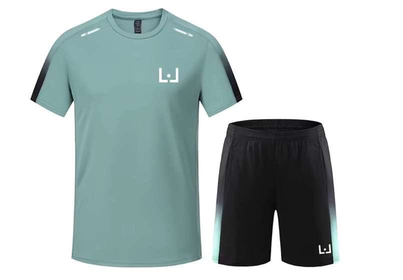 Ensemble Short T-Shirt Vert et Noir